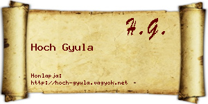 Hoch Gyula névjegykártya
